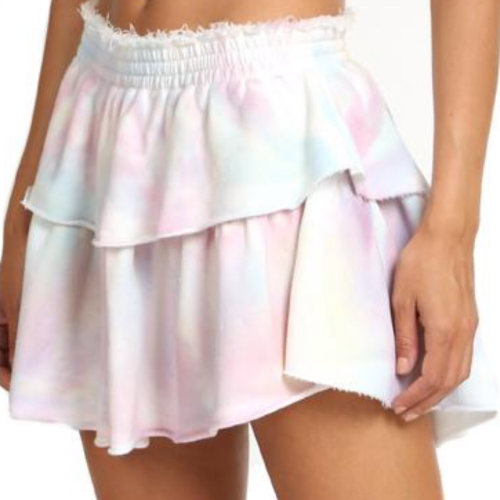 LoveShackFancy Tie Dye Mini Skirt